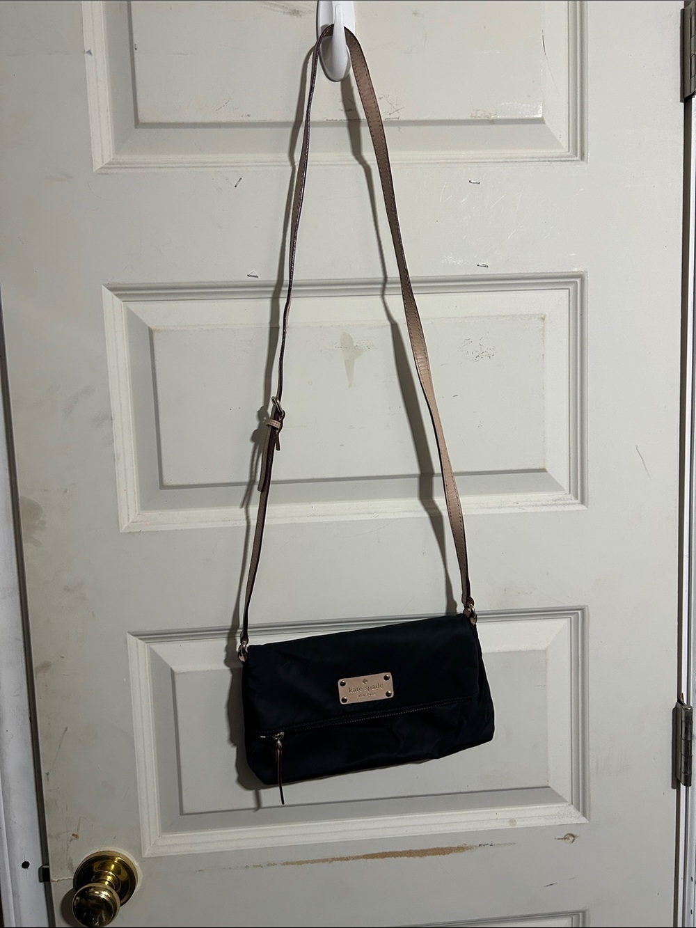Women's Black Crossbody Bag with Rose Gold Plate  10/10/2”